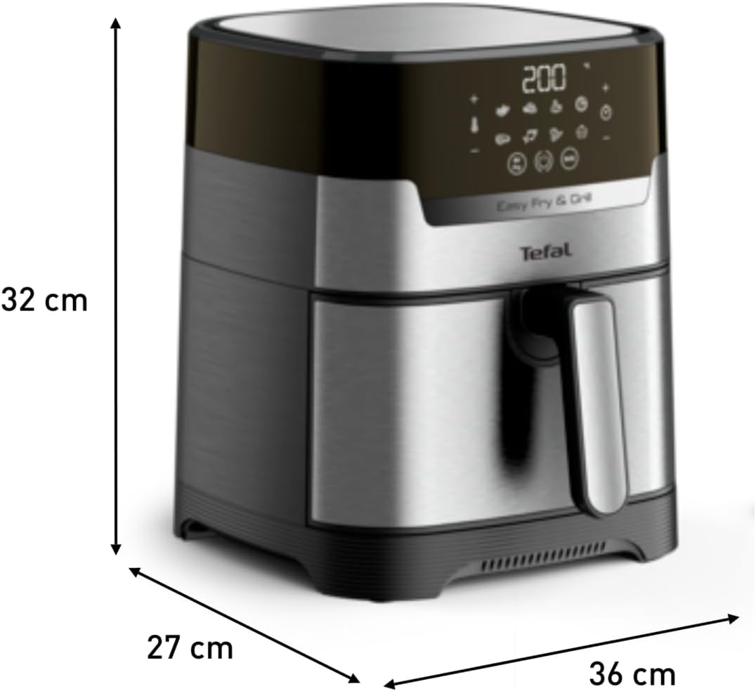 Tefal EY505D Easy Fry & Grill Heissluftfritteuse | 2-in-1 Technologie (Air Fryer und Grill) | Digita