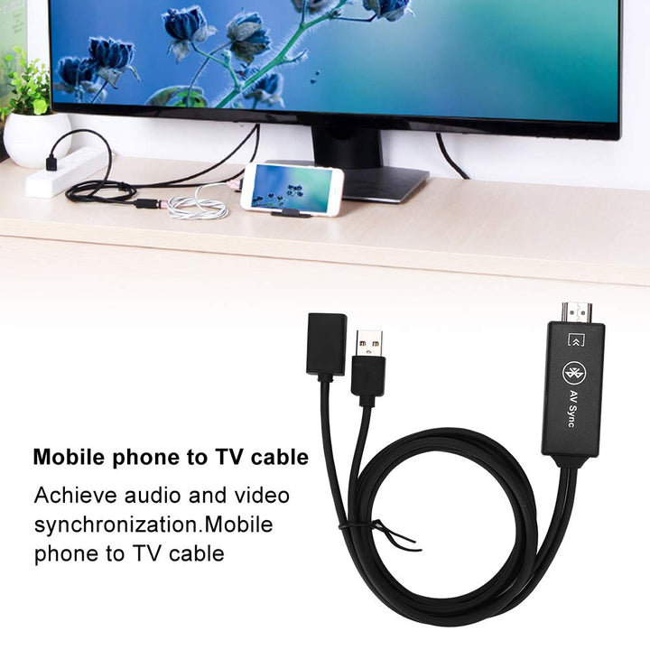 Tonysa Handy-zu-TV-Kabel 1080P USB/Typ-C-zu-HDMI-Adapter Spiegel Handy-Bildschirm zu TV/Projektor/ A