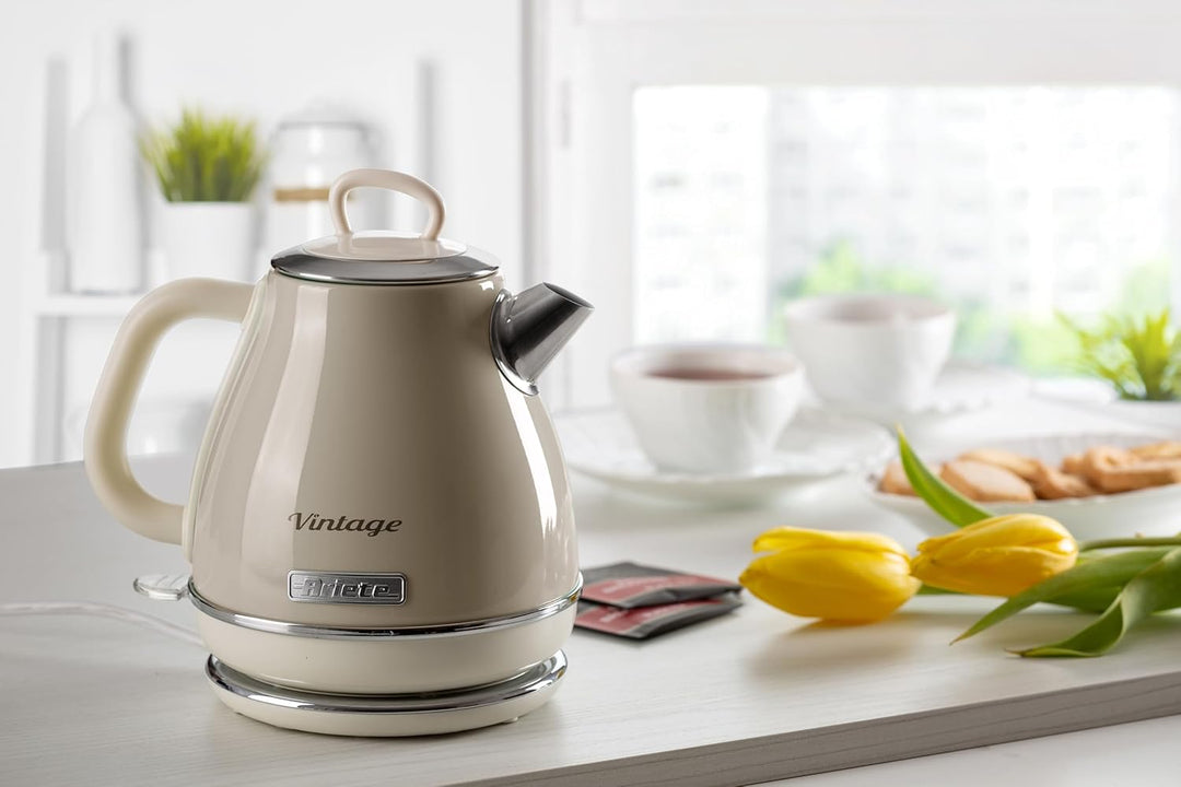 Ariete Vintage Wasserkocher 2868, Retro Elektrischer Wasserkocher mit Kabellosem 360°-Sockel, Abscha