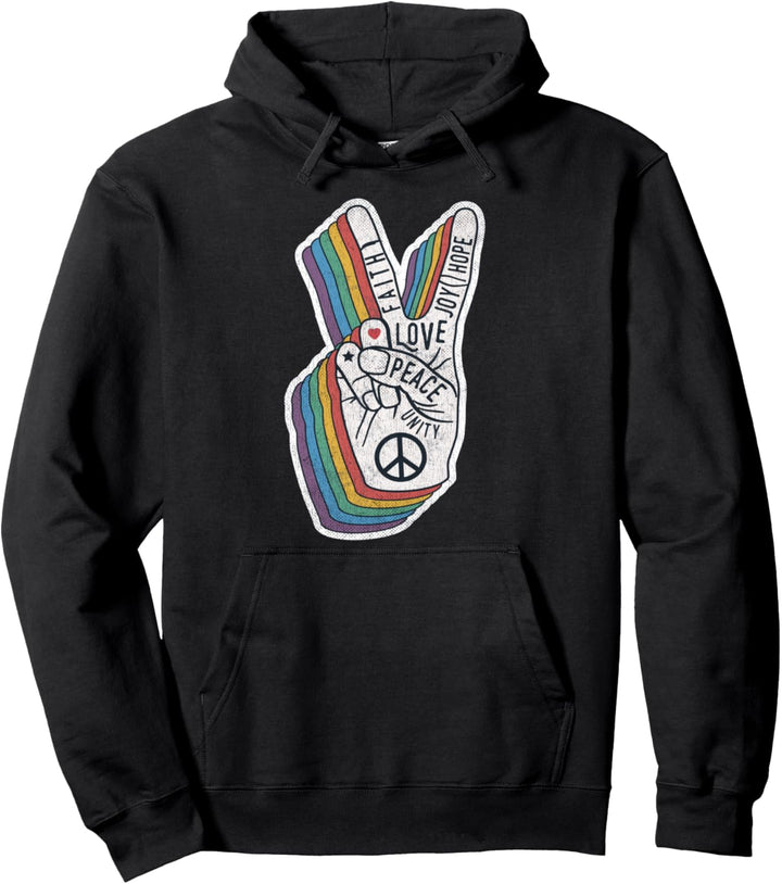 Frieden Handzeichen Hippie Pullover Hoodie