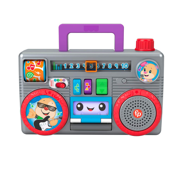 Fisher-Price Lachen und Lernen, Ghettoblaster-Spielzeug mit Geräuschen, Geschenk für Babys ab 6 Mona