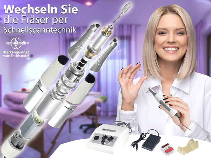 Elektrische Maniküre Fusspflegegerät als Pediküre Profistation zur Hand oder Fusspflege mit 30.000 U