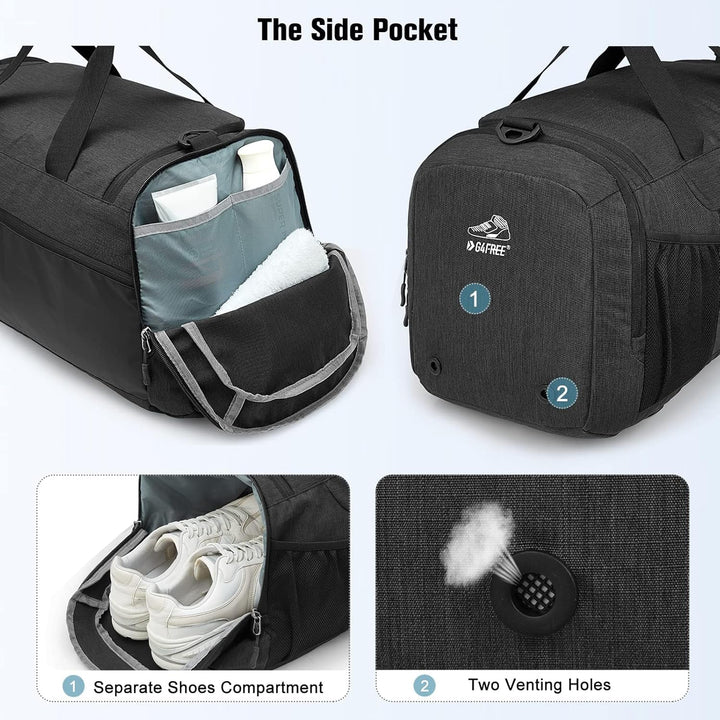 G4Free 45 l/60 l 3-Wege-Reise-Rucksack, grosses Gepäck, Sporttasche mit Nassfach und Schuhfach für R