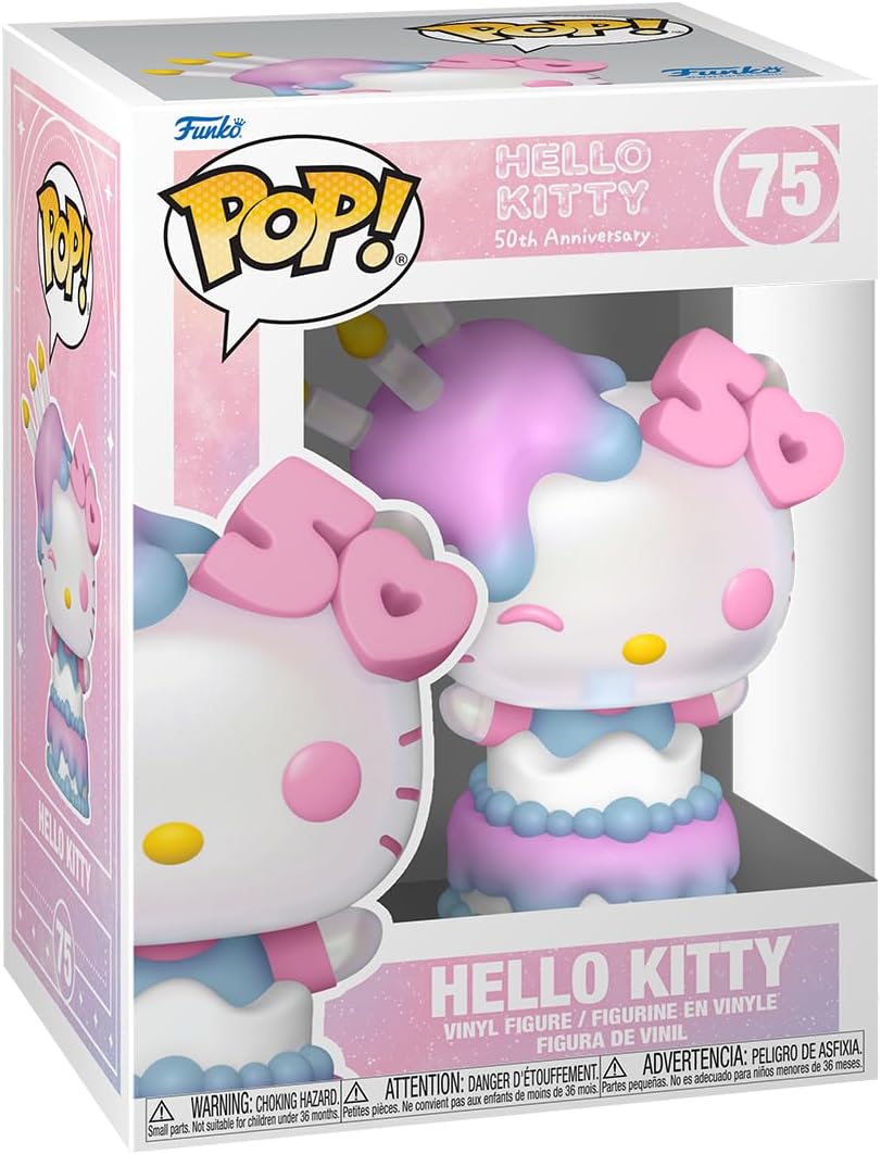Funko POP! Sanrio: Hello Kitty 50th - Hello Kitty In Cake - Sammelfigur aus Vinyl - Offizielle Merch