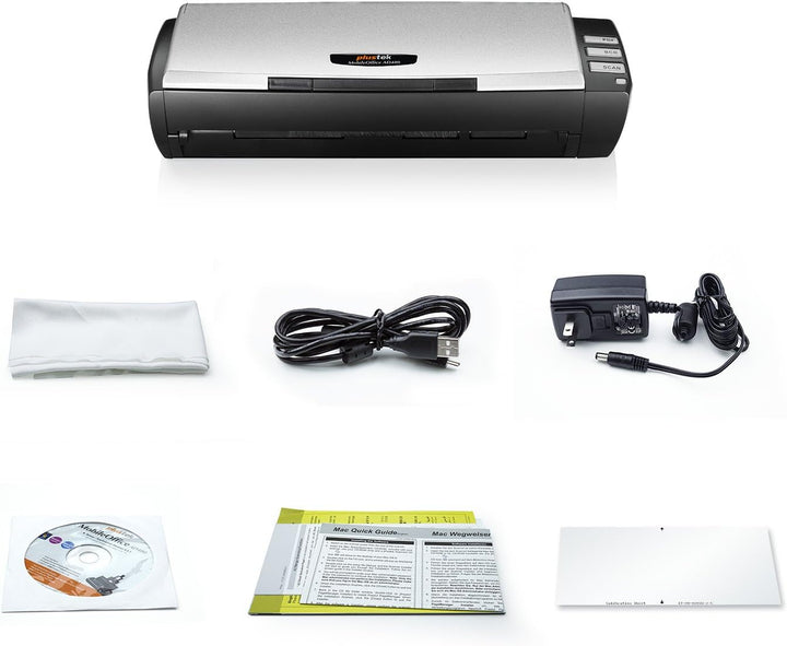Plustek Mobile Scanner AD480 - kompakter Duplex-Scanner, Stromversorgung USB, A4, 20 ppm, Plastik Ka