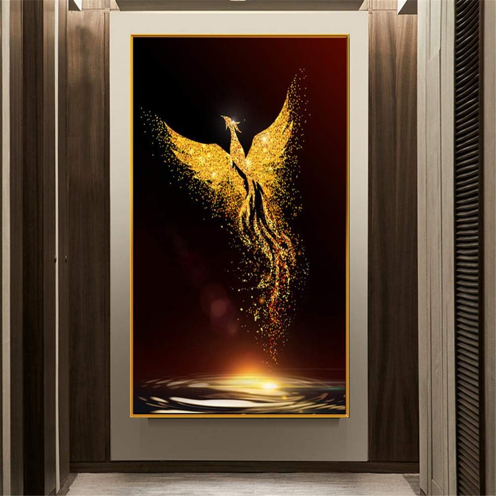Nicole Knupfer 5D Diamant Painting Set, Goldener Phönix DIY Runder Full Diamant Malerei Stickpackung