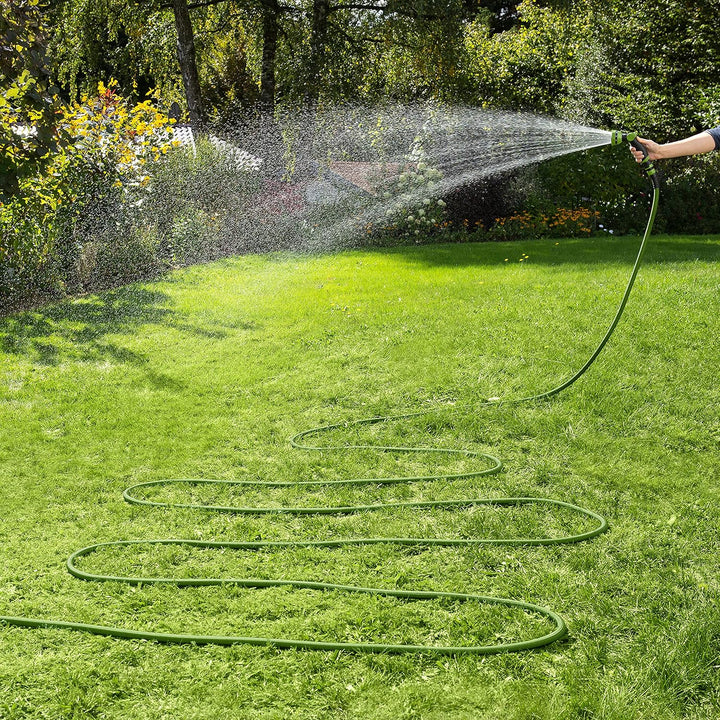 Werkzeyt Flexibler Gartenschlauch - 7,5-15 m - Inkl. Multifunktionsbrause - Strapazierfähig - Kein V