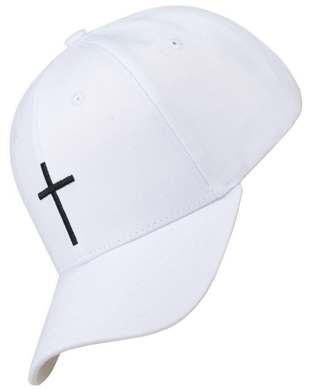 Bexxwell Baseball Cap weiss mit Kreuz-Stickerei (optimale Passform, Kappe, White, Baseballcap, Cross