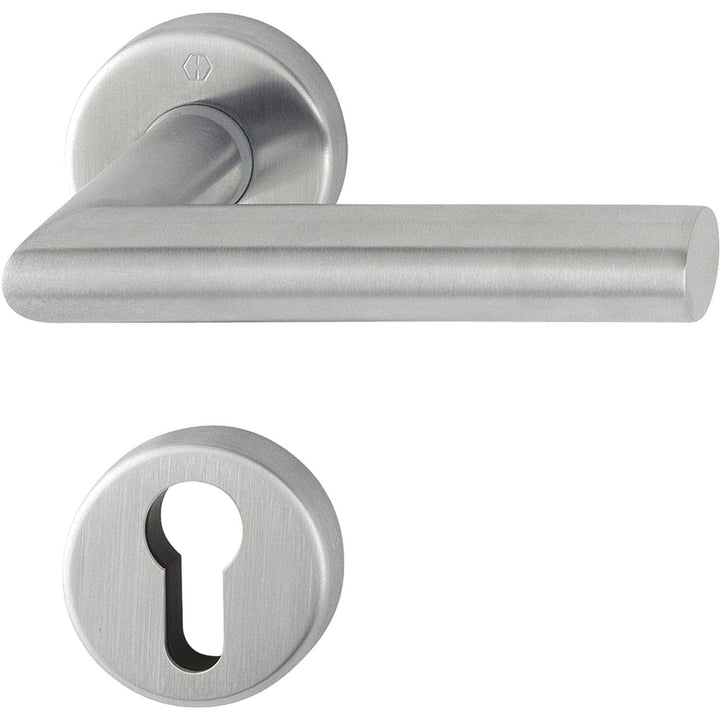 HOPPE 3529444 FH-Drückergarnitur Amsterdam-auf Rosette, PZ, 40-45, Edelstahl matt