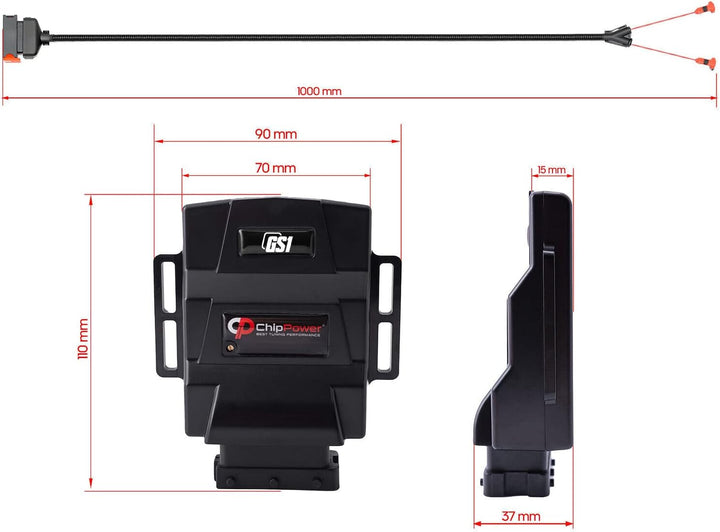 ChipPower Chiptuning GS1 geeignet für Honda Civic VI 1.4i 66 kW 90 PS 1995-2001 Tuningbox Plug&amp;Drive