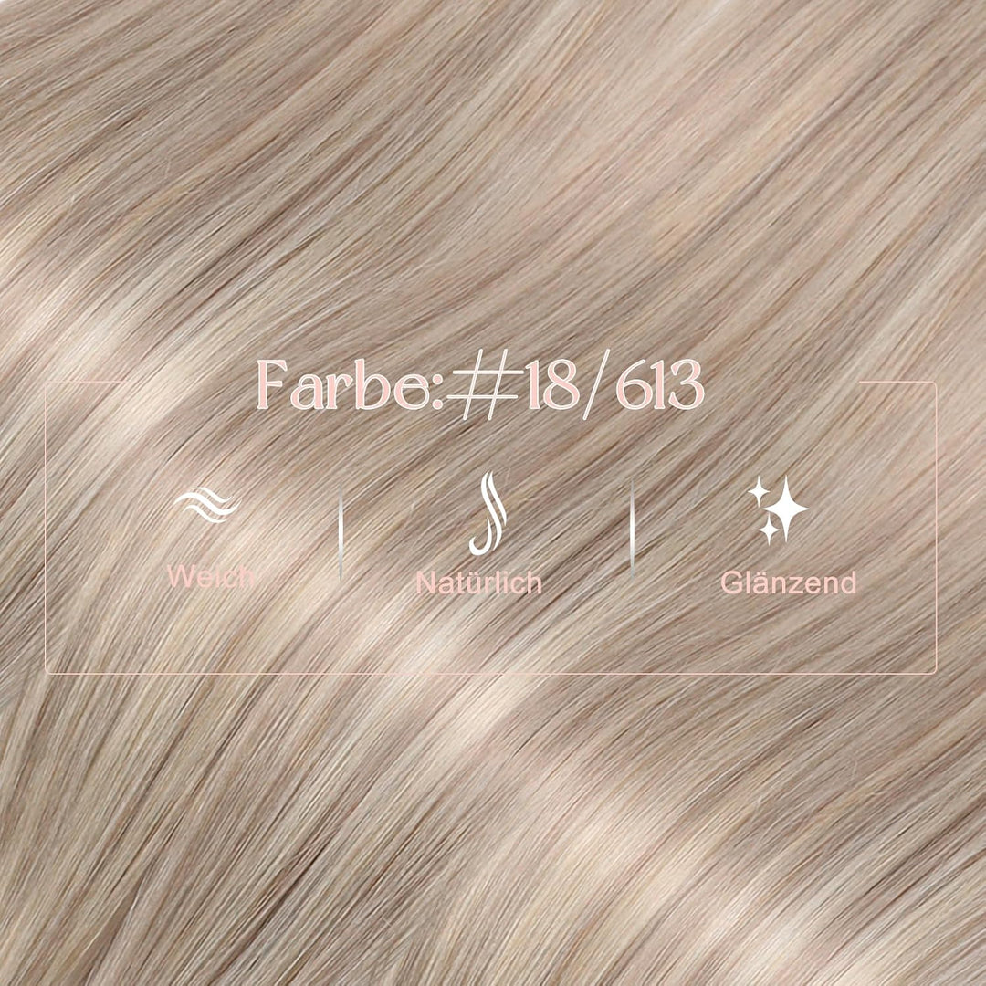 Easyouth Nano Bead Extensions Echthaar Farbe Aschblond und Gelb Blond 14 Zoll 50 Stück 50g Nano Loop
