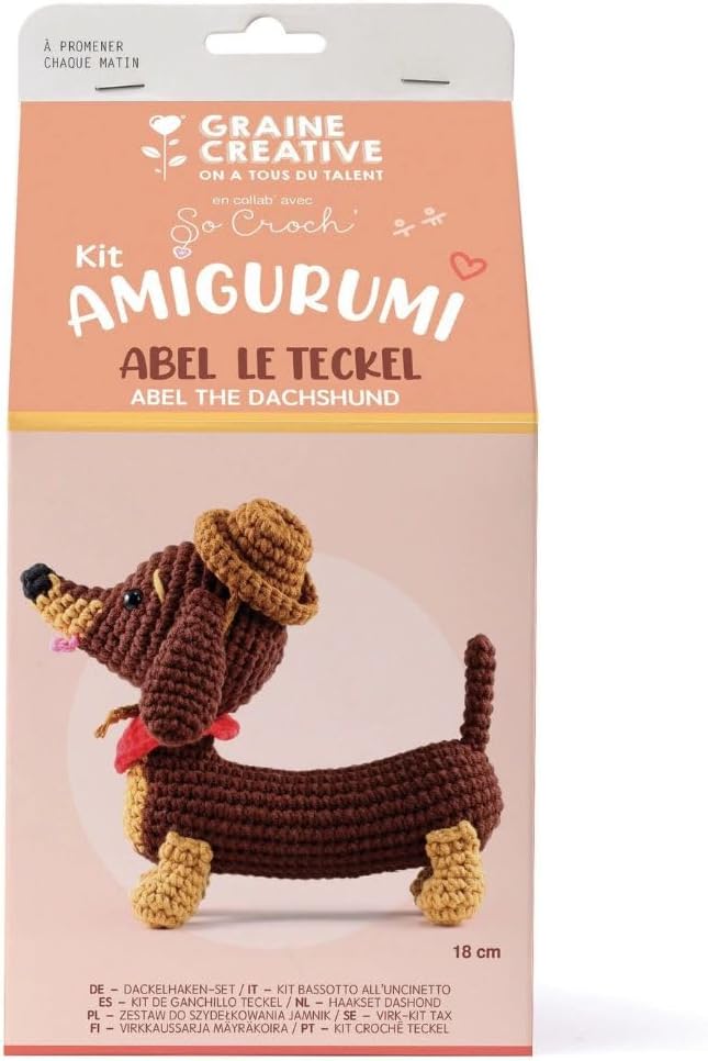 GRAINE CREATIVE Meine Amigurumi Häkelplüschbox Dackel