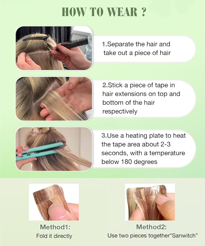 SURNEL Tape in Echthaar 20 Zoll,1B/4/27 Dunkle Wurzeln zu Blond Balayage Tape in Echthaarverlängerun