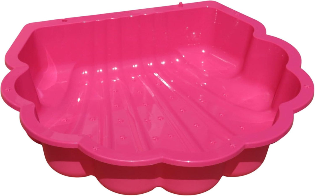 Wassermuschel Sandmuschel Sandkasten 2-teilig aus Kunststoff Muschel mit Deckel (pink mit Sterne), P