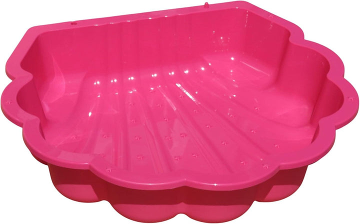 Wassermuschel Sandmuschel Sandkasten 2-teilig aus Kunststoff Muschel mit Deckel (pink mit Sterne), P