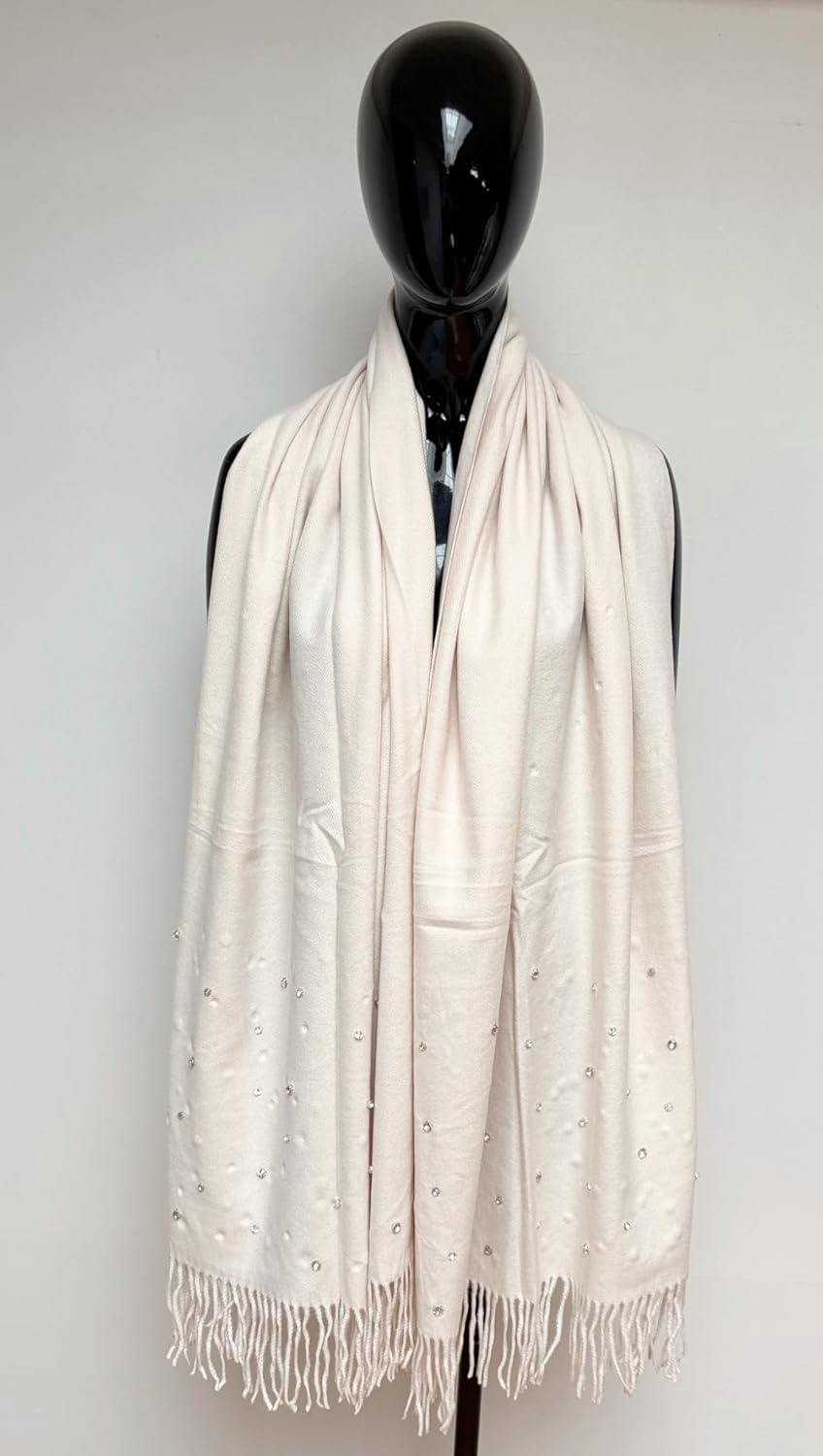 Van Der Rich® - Schals und Stolen mit Strass für Abendgarderobe - Damen 38325-beige, 38325-beige