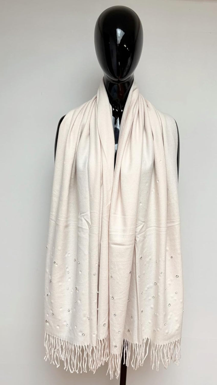 Van Der Rich® - Schals und Stolen mit Strass für Abendgarderobe - Damen 38325-beige, 38325-beige