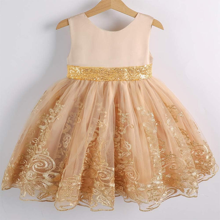 FYMNSI Baby Mädchen Geburtstag Partykleid Taufkleid Rückenfrei Stickerei Ärmellos Abendkleid Formal