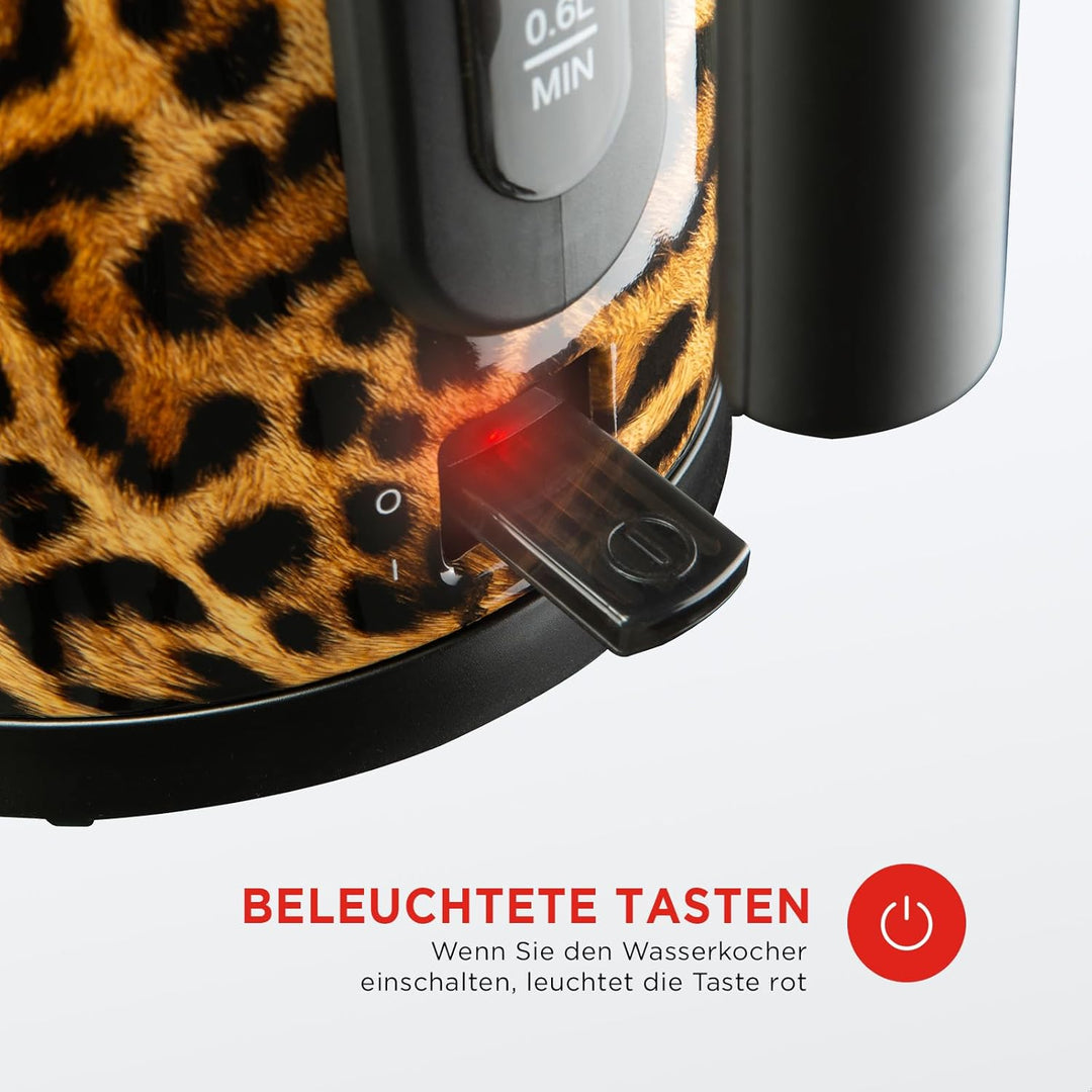 Stilvolles Panther-Set: Trendy Wasserkocher und Toaster im Panther-Design für moderne Küchen