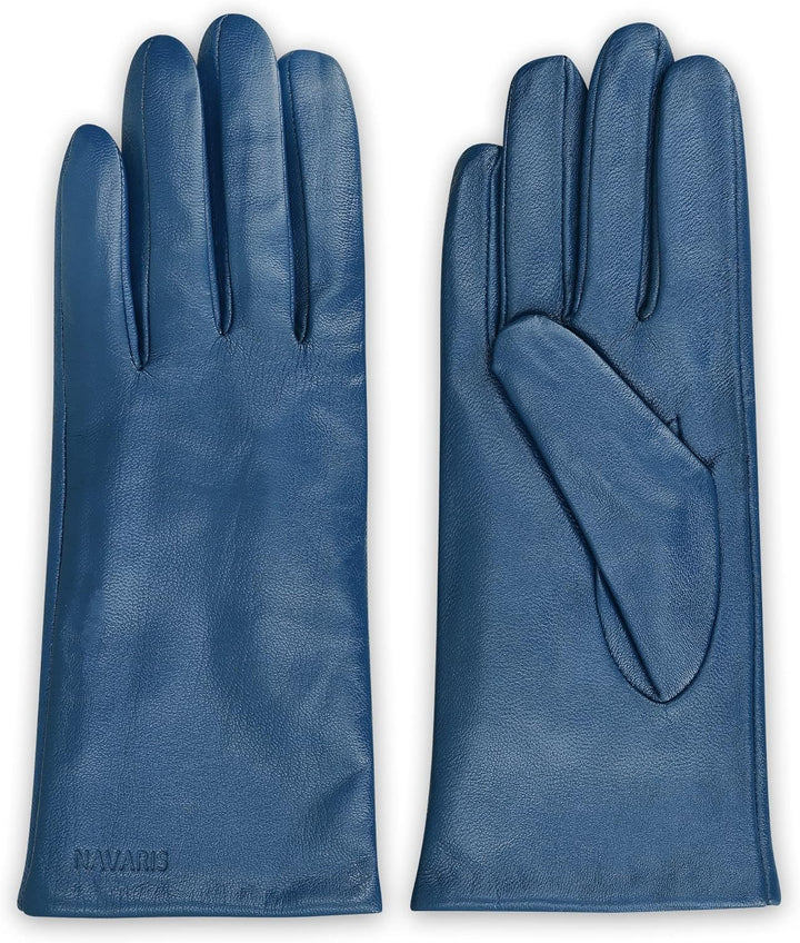 Navaris Touchscreen Nappa Lederhandschuhe für Damen - Leder Handschuhe aus Lammleder mit Kaschmir Mi