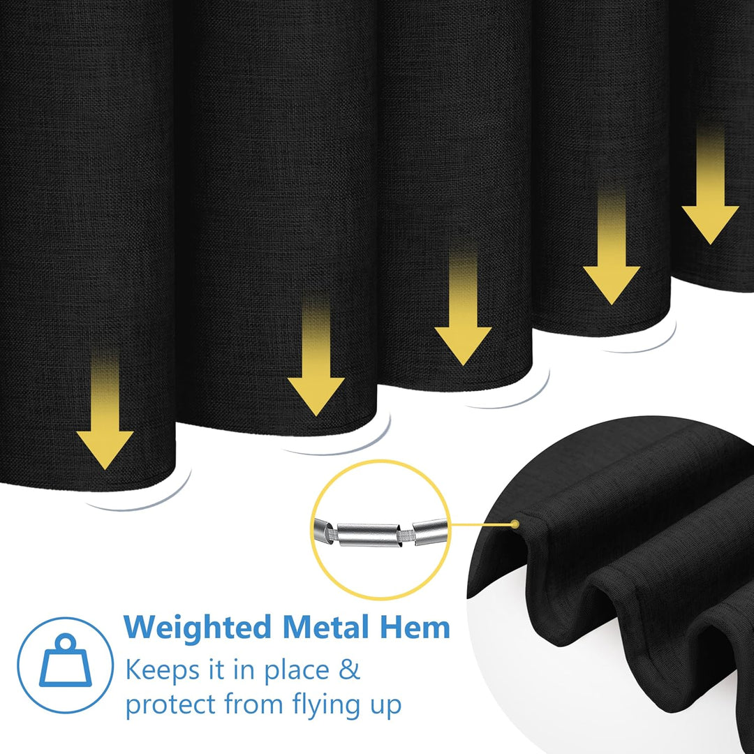 Duschvorhang Leinen mit Metall Duschvorhangringe Stoff Textil Badewannenvorhang Anti Schimmel Bad Vo