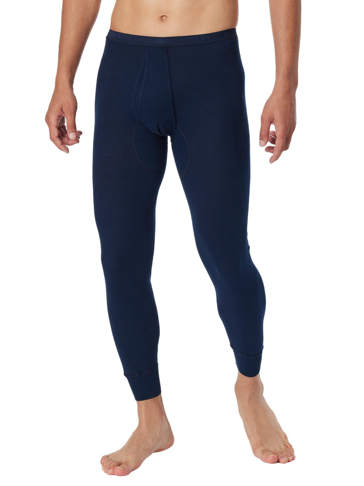 Schiesser Herren lange Unterhose mit Eingriff - Original Feinripp XL Navy_005135, XL Navy_005135