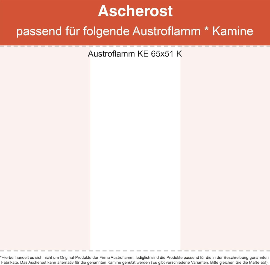 Kaminrost/Ascherost Eckig 240 x 138 x 10 mm passend für Austroflamm KE ** Kaminöfen inkl. Modellüber