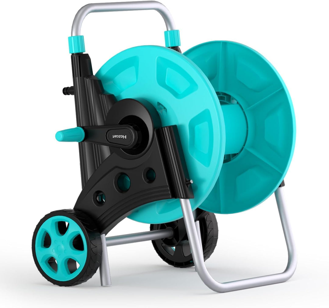 Schlauchwagen, Fahrbare Schlauchtrommel für 42m 1/2" Schlauch, mit Rädern, Verstellbarem Handlauf &amp;