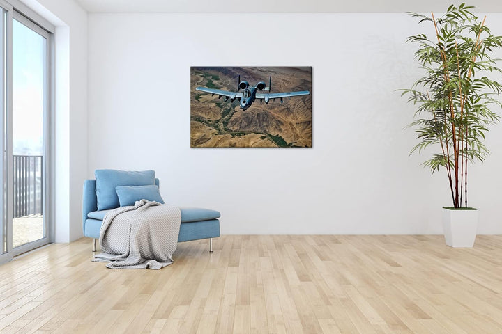 deyoli Atemberaubendes Militär Flugzeug Format:75x50 cm als Leinwandbild, Motiv fertig gerahmt auf E