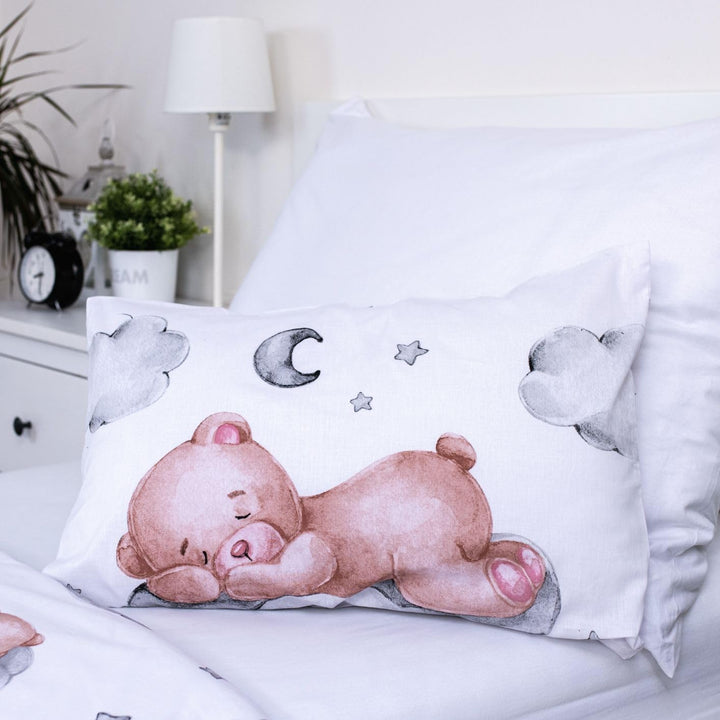 Jerry Fabrics Babybettwäsche Set Schlafender Bär, 100 x 135 cm Bettbezug, 40 x 60 cm Kissenbezug, 10