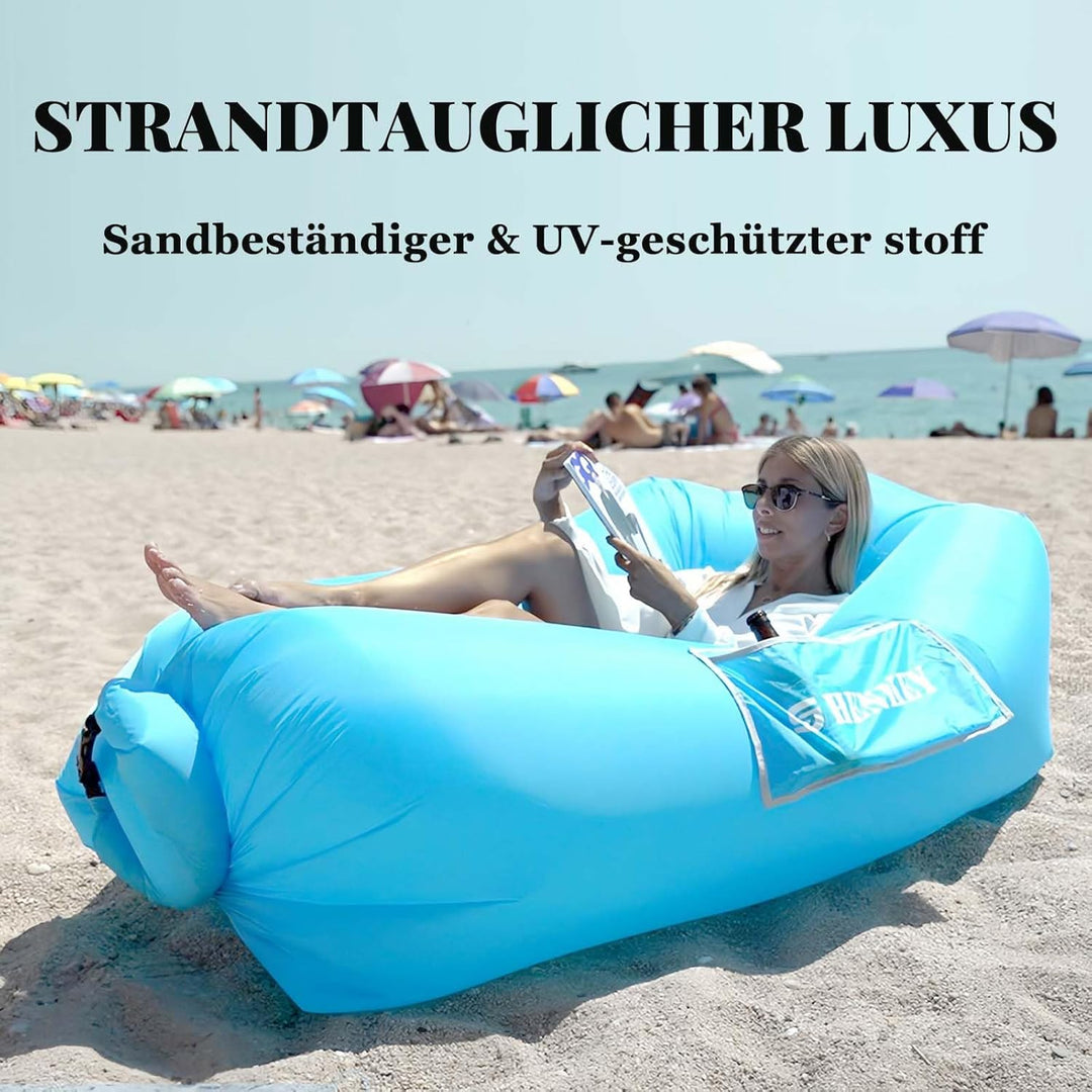 Aufblasbarer Safa, Wasserdichtes Luftsofa mit Tragbarem Paket, Aufblasbare Liege,Luft Sofa Couch für