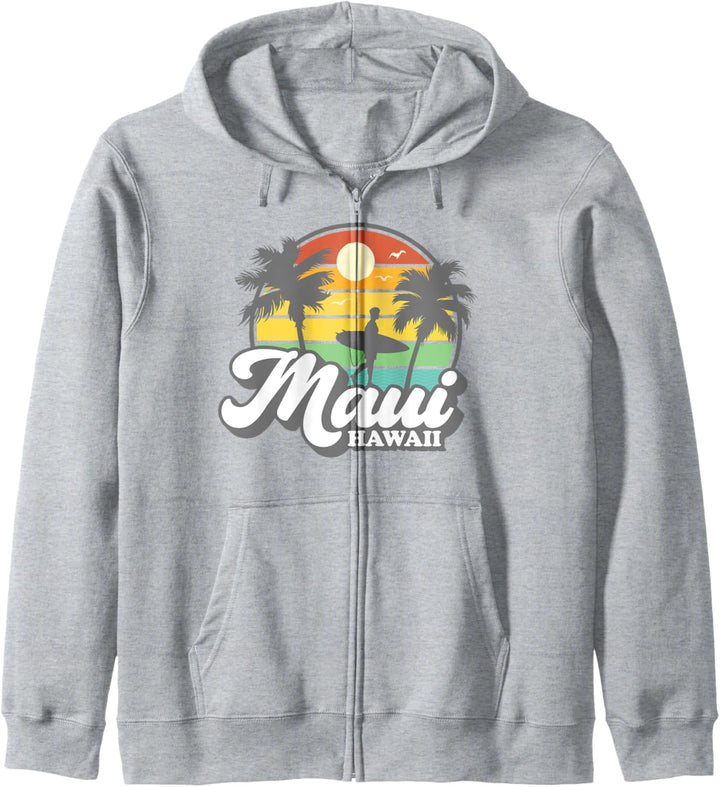 Maui Hawaii Hawaii Strand Surfen Retro 70er 80er Jahre Vintage Kapuzenjacke