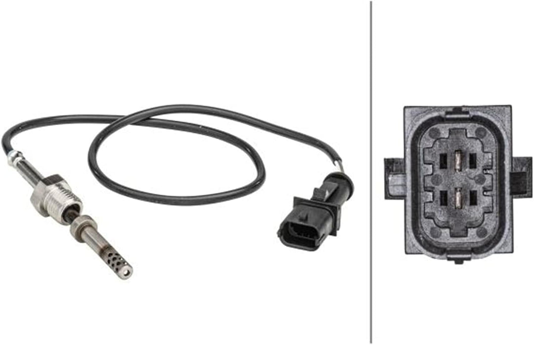 HELLA 6PT 358 181-191 Sensor, Abgastemperatur - 2-polig - geschraubt - Kabel: 460mm
