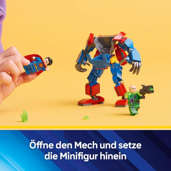 LEGO DC Superman Mech vs. Lex Luthor - Superhelden Spielzeug mit 2 Minifiguren - baubare Actionfigur
