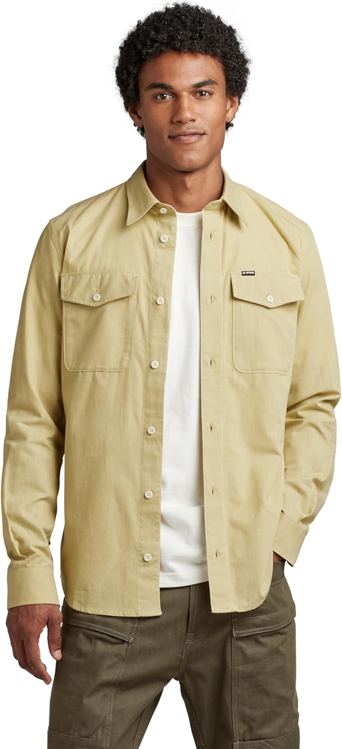 G-Star RAW Herren Marine Slim Ls Shirts XL Grün (Leek Green D20165-d187-d613), XL Gr&#xFC;n (Leek Gr