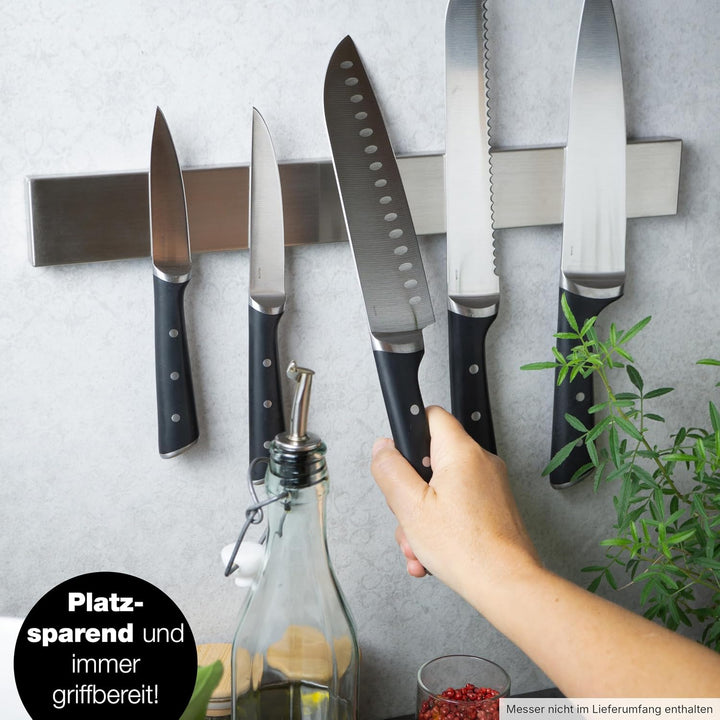 Moritz &amp; Moritz Magnetleiste Messer selbstklebend 40cm – Messer Magnetleiste zum Kleben oder Bohren