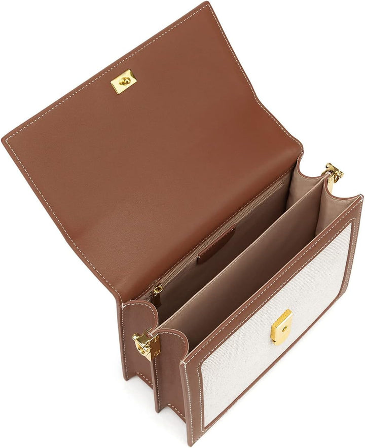 JW PEI Damen Mini Flap Crossbody Beige Leinen, Beige Leinen