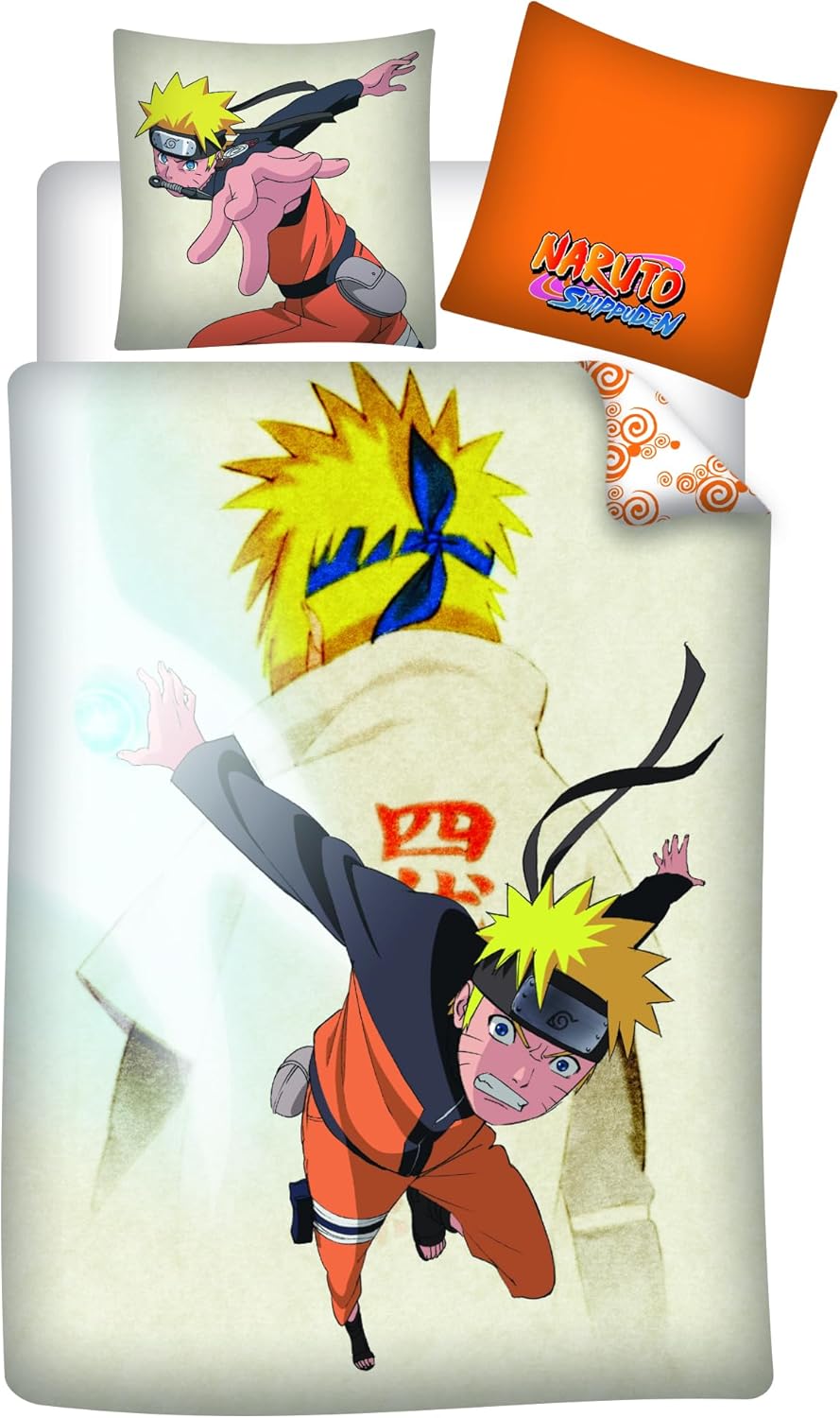 AYMAX Naruto - Parure de lit 140X200 - '100% Coton'