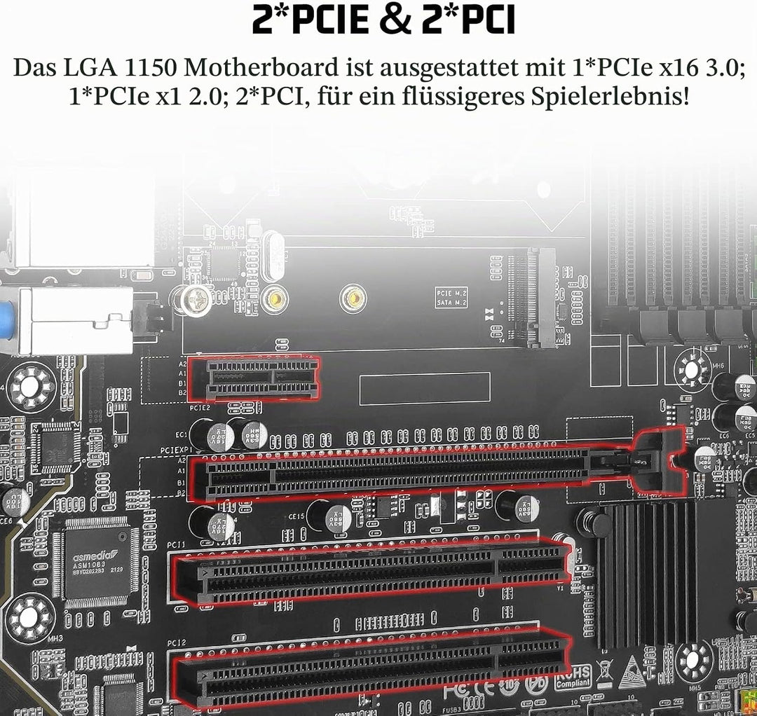 SHANGZHAOYUAN B85M PRO Mainboard LGA 1150 Micro ATX Gaming Motherboard für Intel Core i7/i5/i3/Penti