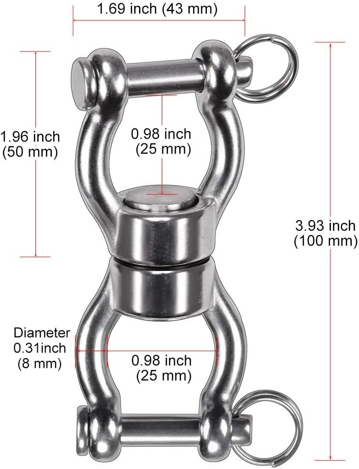SELEWARE Schaukelhaken Schwerlast Hängesessel Outdoor - Silent Bearing Drehhaken Boxsack Halterung D