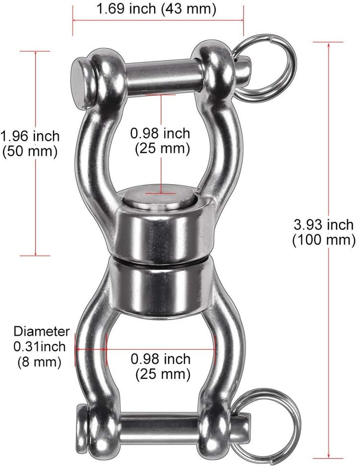 SELEWARE Schaukelhaken Schwerlast Hängesessel Outdoor - Silent Bearing Drehhaken Boxsack Halterung D