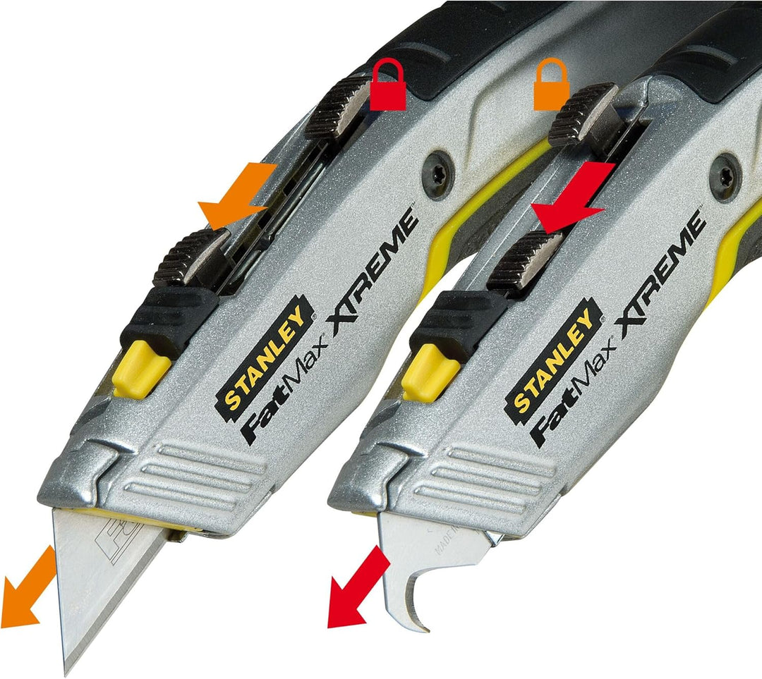 Stanley Fatmax 2 in 1 Messer PRO 0-10-789 (mit einziehbarer Klinge, 180 mm Länge, vielseitige Einsat
