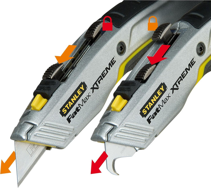 Stanley Fatmax 2 in 1 Messer PRO 0-10-789 (mit einziehbarer Klinge, 180 mm Länge, vielseitige Einsat