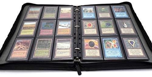 docsmagic.de 3-Ring Premium Zip-Album Black + 25 18-Pocket Sideloading Pages - Sammelalbum + Ordners