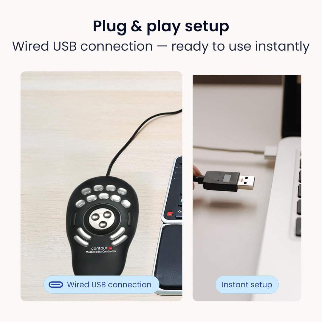 Contour Multimedia Controller PRO v2 | Ergonomisches Jog Wheel für Video/Musik/Bildbearbeitung | USB