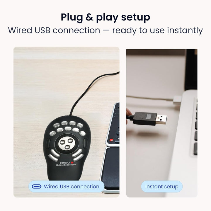 Contour Multimedia Controller PRO v2 | Ergonomisches Jog Wheel für Video/Musik/Bildbearbeitung | USB