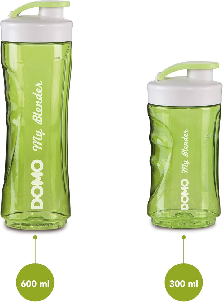 DOMO DO436BL Smoothy-Maker Multimixer - My Blender - Inklusive 600ml und 300ml Flasche - Grün Green,