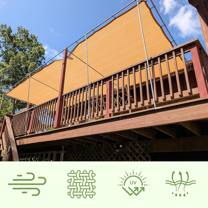 Schattierungsnetz Beige 2X2M Beige Schattiernetz als Sichtschutz für Terrasse & Balkon Abdeckung für