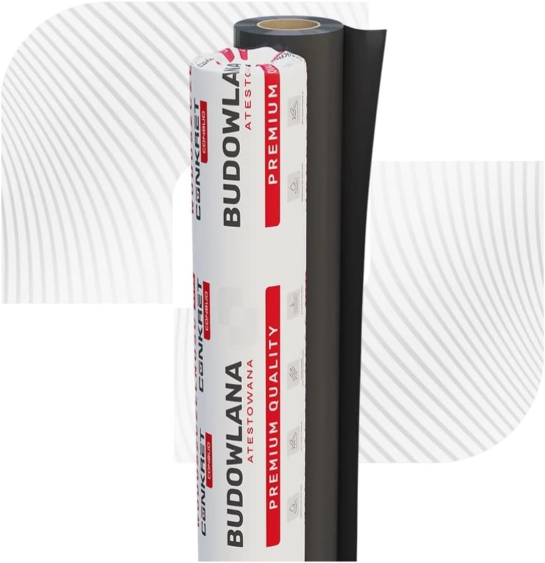 8m x 25m = 200m² Schwarze 0,2mm Baufolie Abdeckfolie Estrichfolie Schutzfolie Gartenfolie