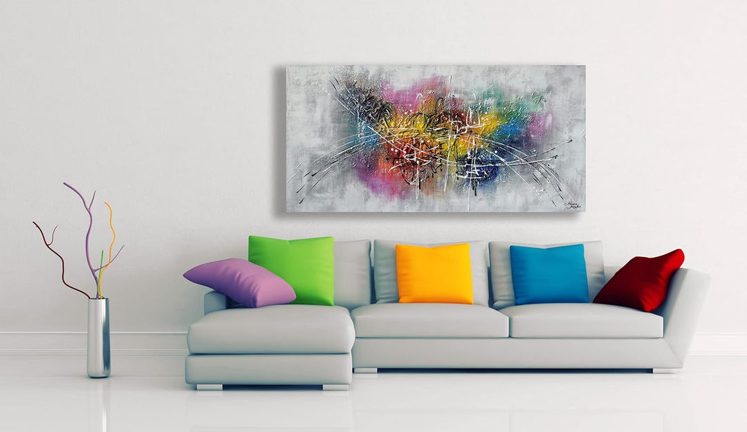 Monica Mirafiori I 100% HANDGEMALT I Gemälde Bolero 140x70cm | Gemälde Handgemalt | Acrylgemälde | S